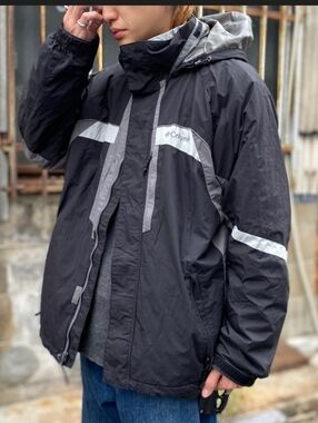 Columbia Waterproof Hooded Jacket Hideaway Hood  Size Large